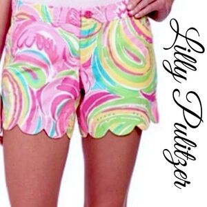 Lilly Pulitzer Pink and Green All Nighter Buttercup Shorts Size 00